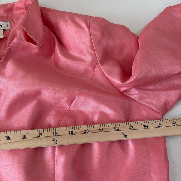 Le Bos Pastel Pink Taffeta Blazer Jacket Tank Set Women 20W Satin Church Wedding - Picture 10 of 10